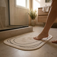 Abstract Bath Mat for Safer, Drier Steps