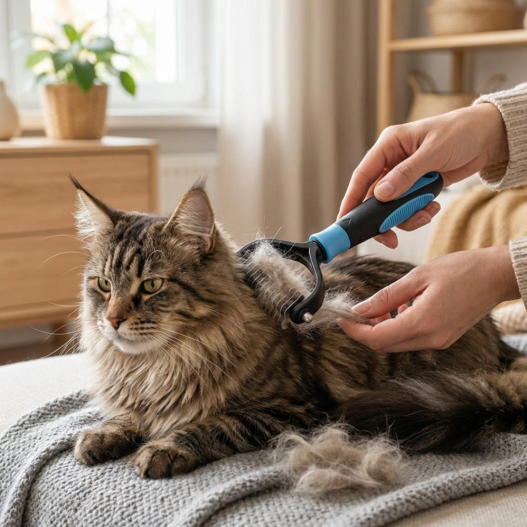 Two-Way Pet Grooming Brush for a Fur-Free Home