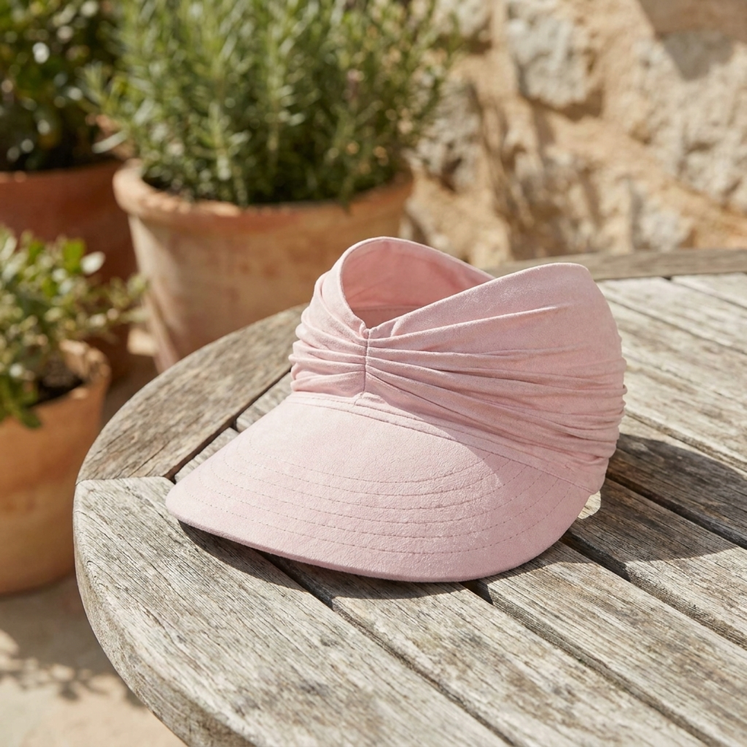 Ruched Travel Visor for Wide-Brim Sun Protection