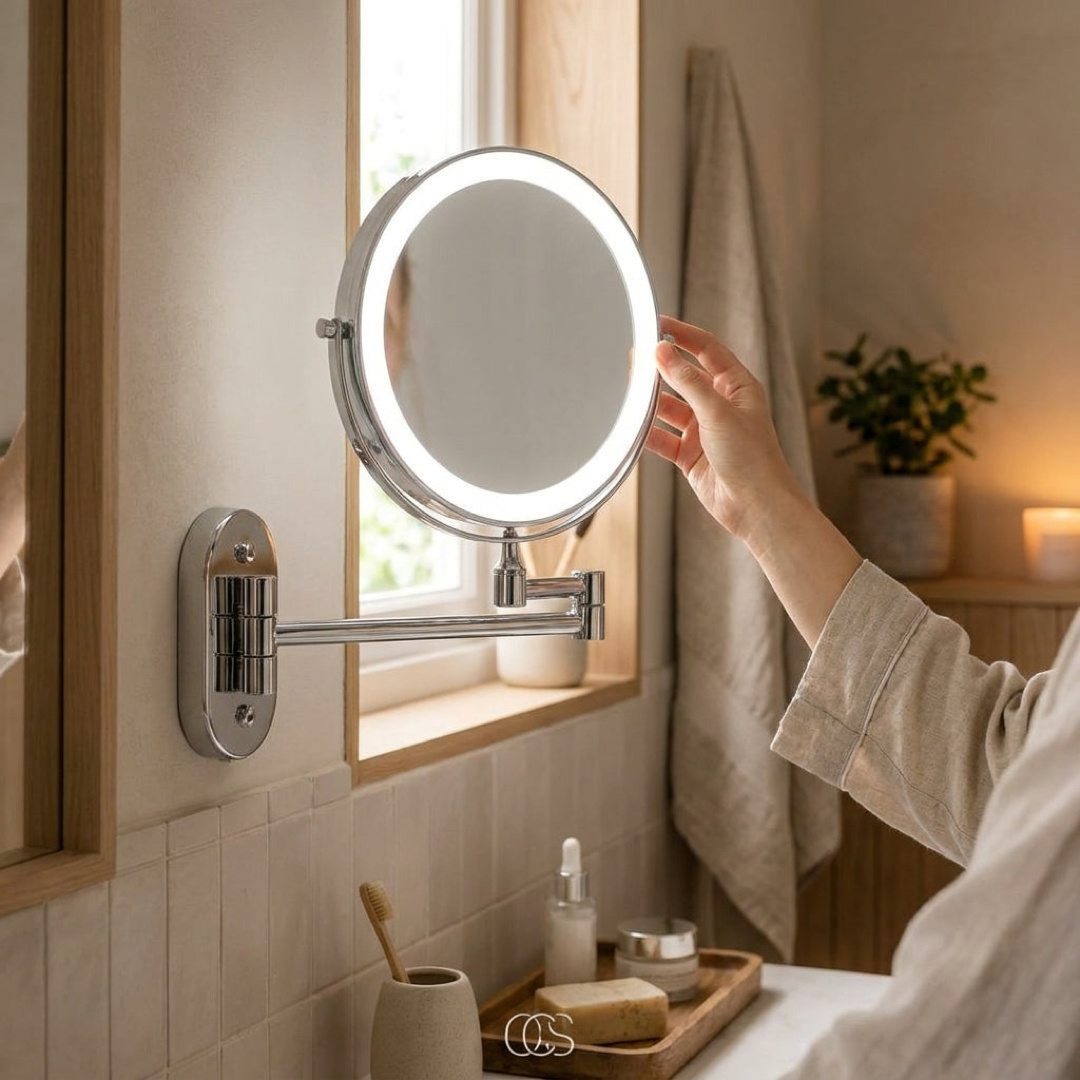 Rotating LED Vanity Mirror for Precise Makeup