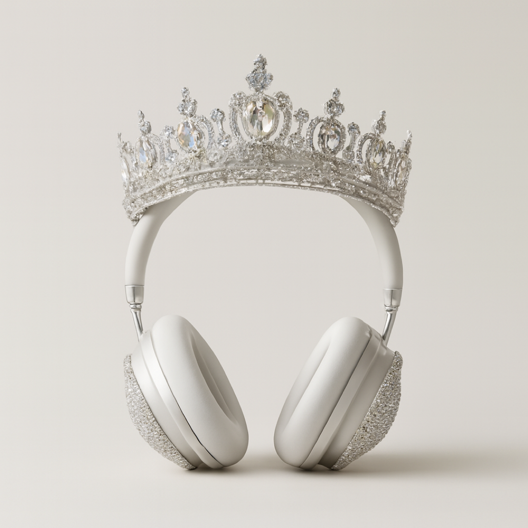 Crystal Tiara Headphones for Regal Sound