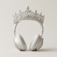 Crystal Tiara Headphones for Regal Sound