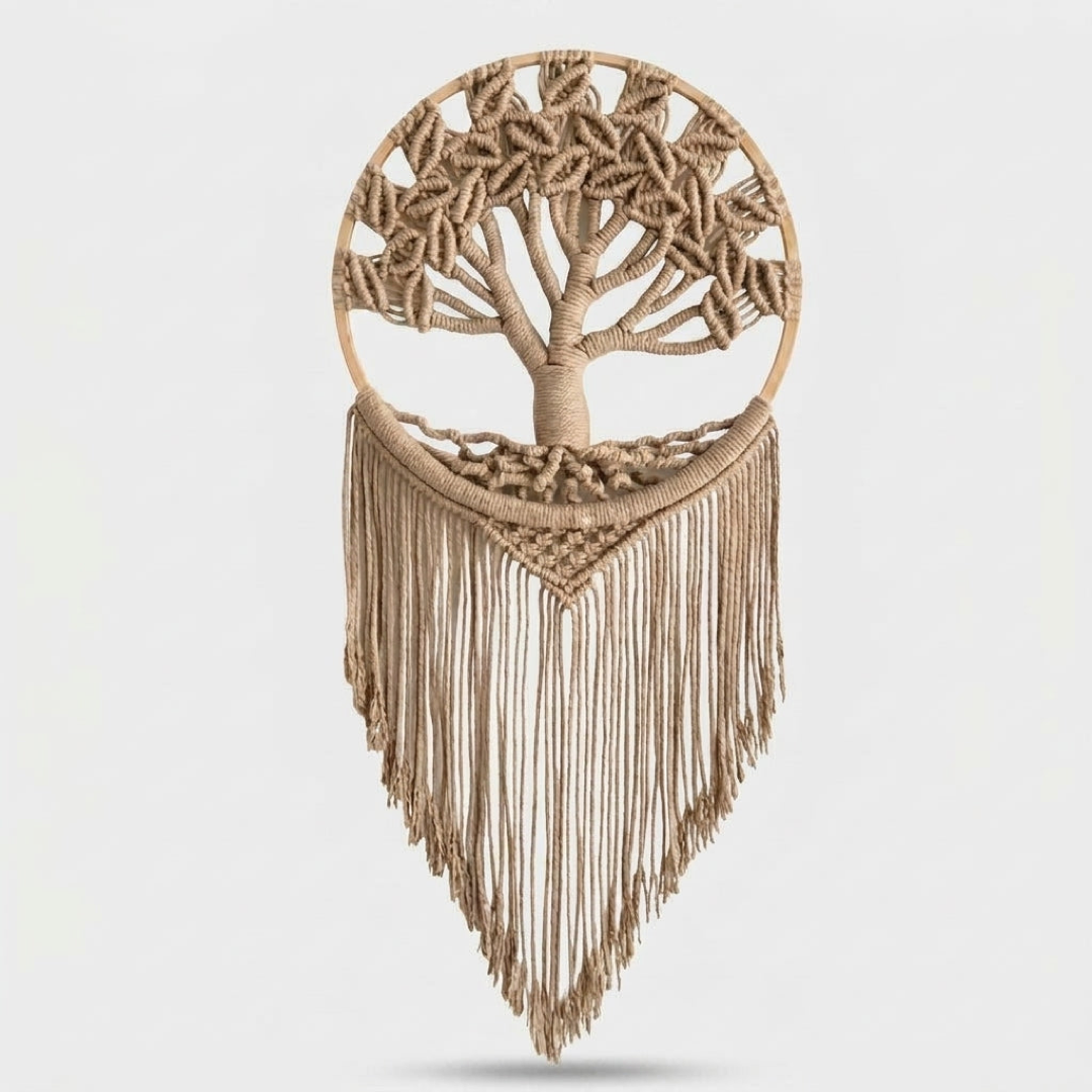Woven Tree Wall Art for a Calming Boho Touch