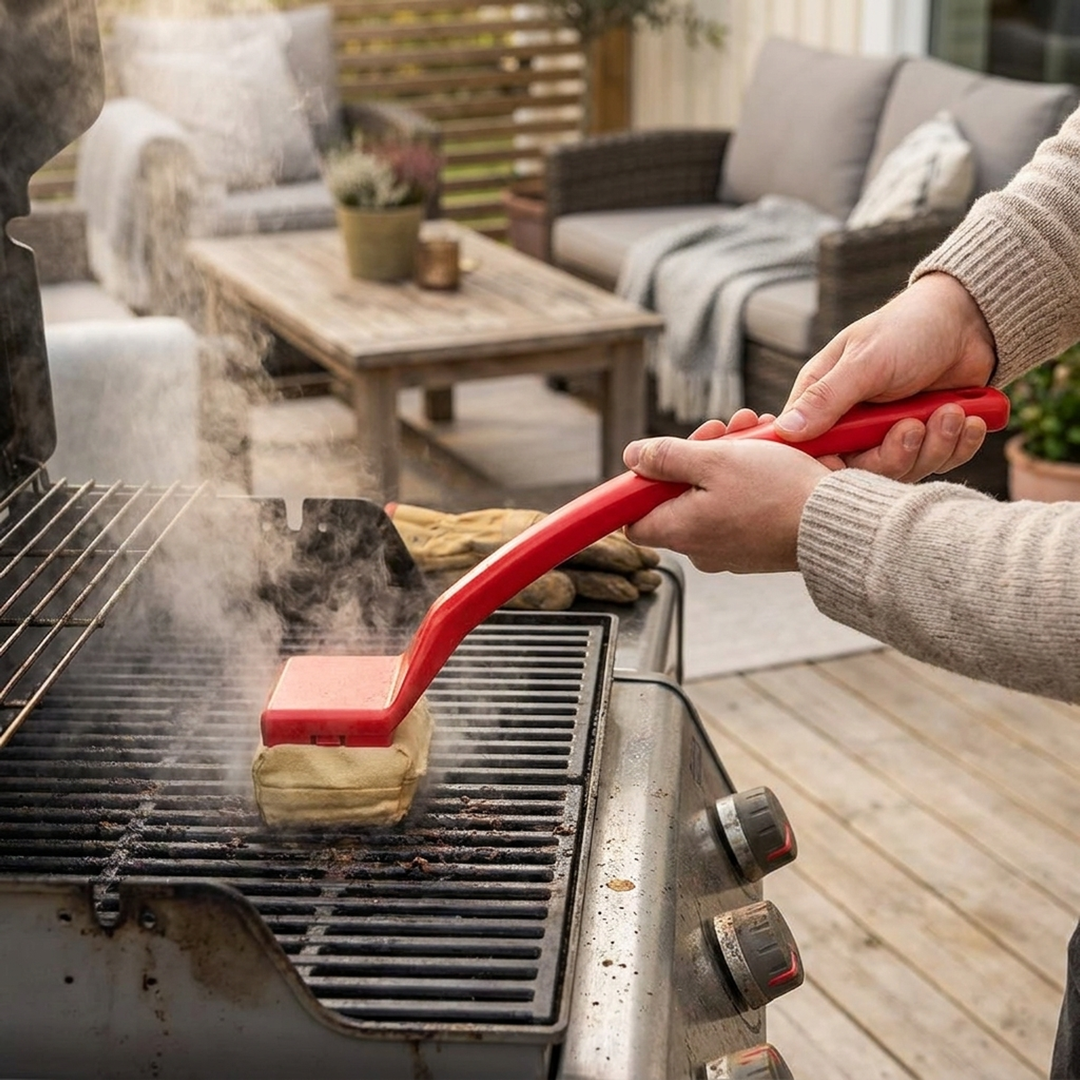 Bristle-Free Steam Grill Brush for Safer Cleaning