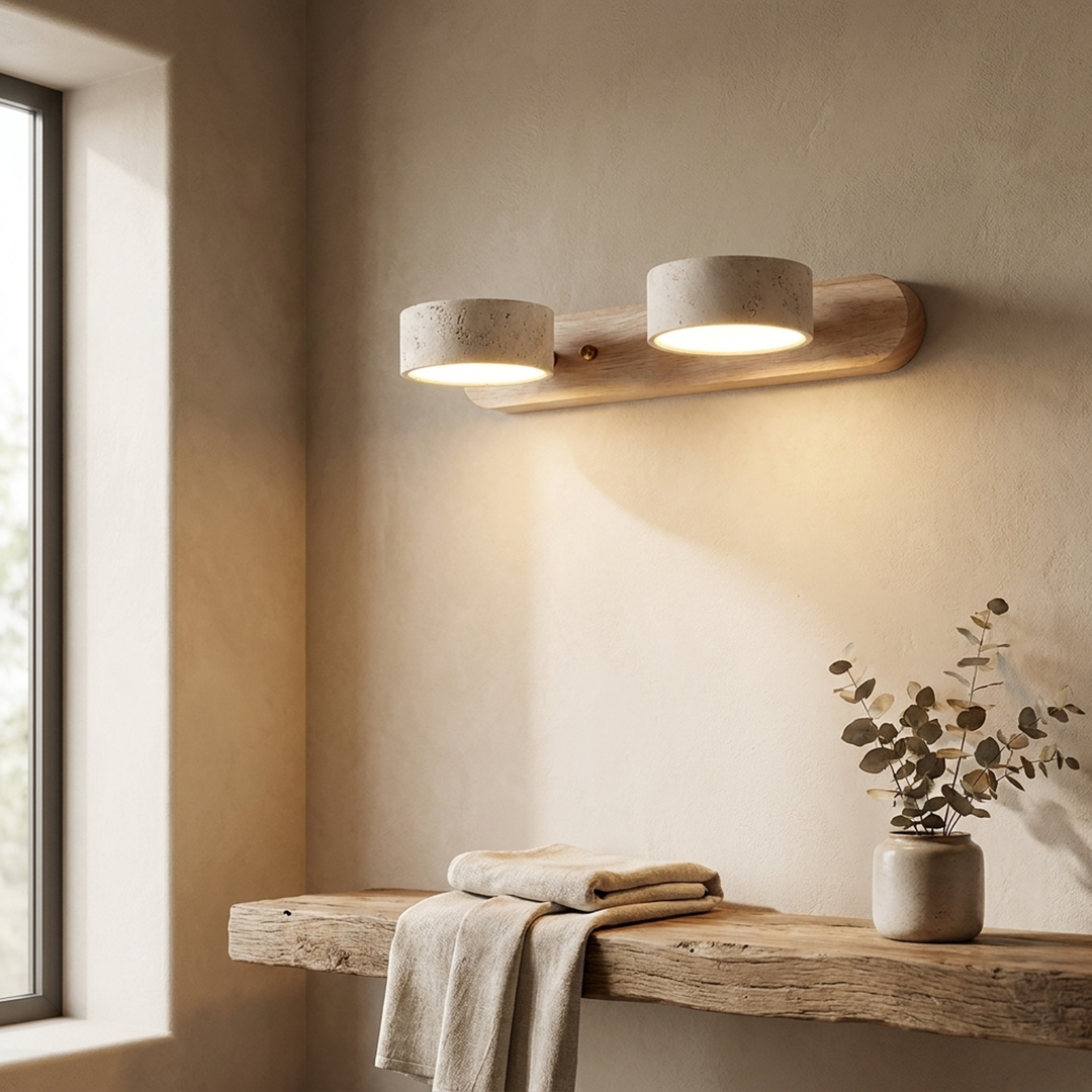 Travertine Wall Sconce for Warm Ambient Light