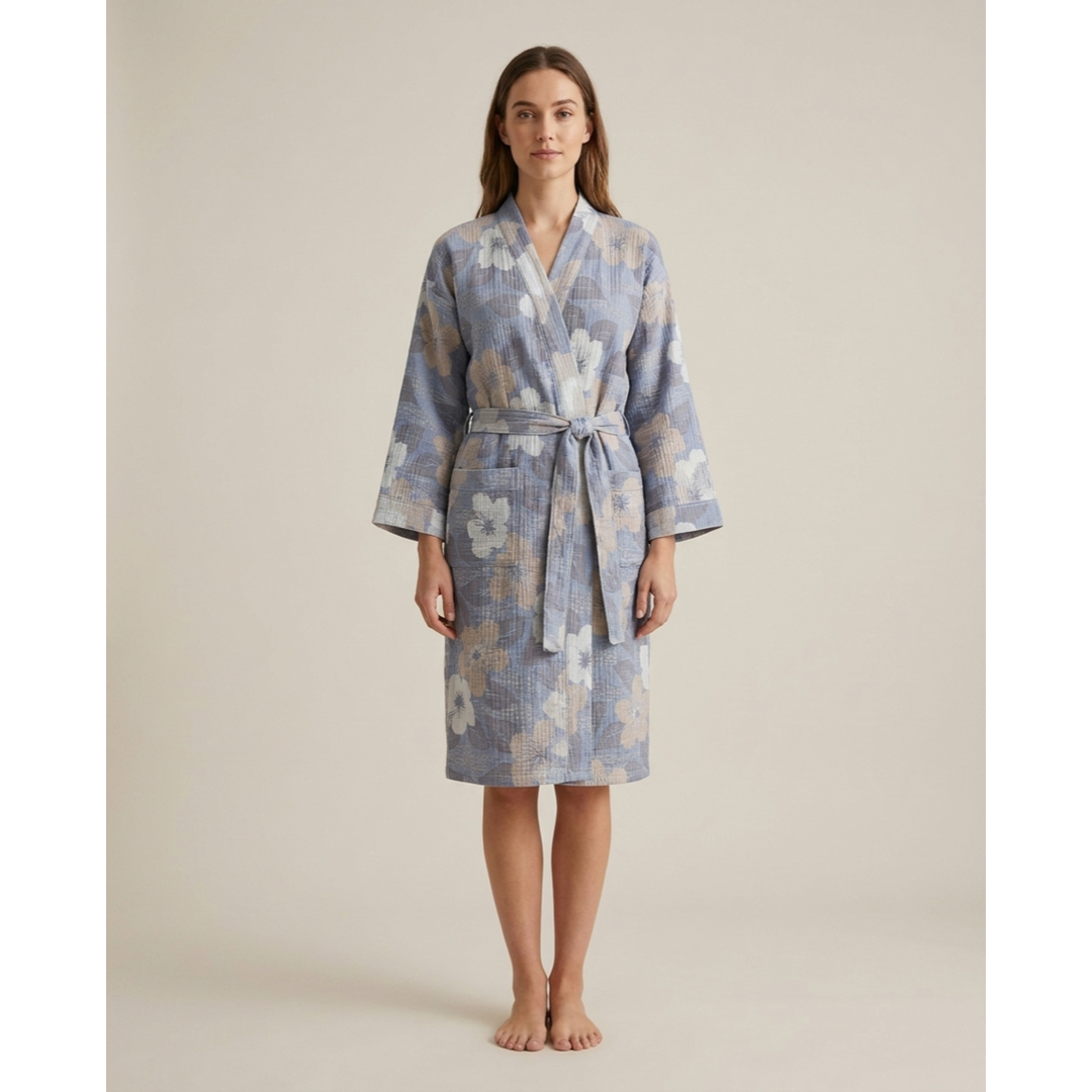 Reversible Cotton Kimono Robe for Easy Lounging