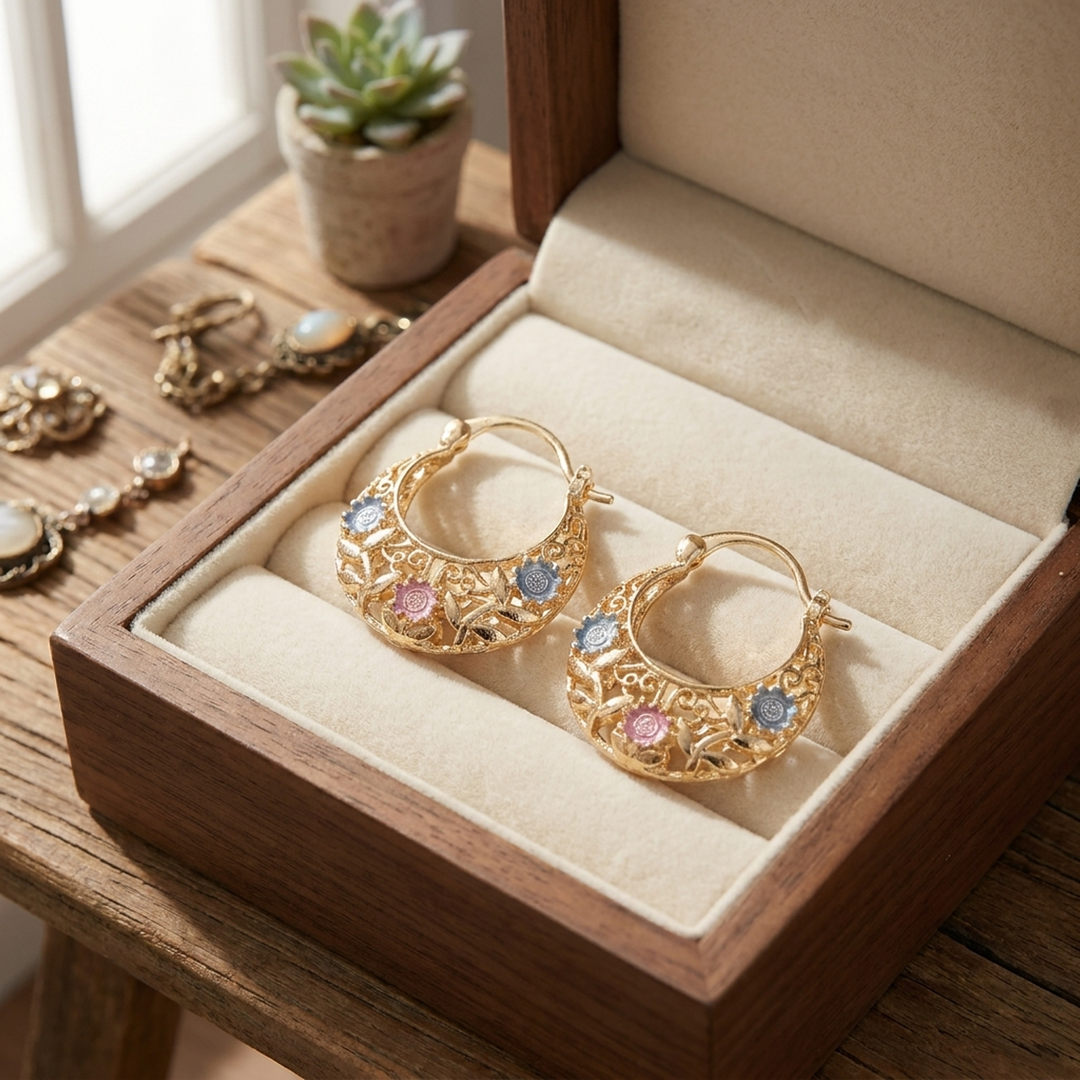 Floral Crescent Earrings for Effortless Style