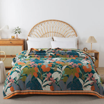 Floral Cotton Coverlet for Cool Summer Comfort