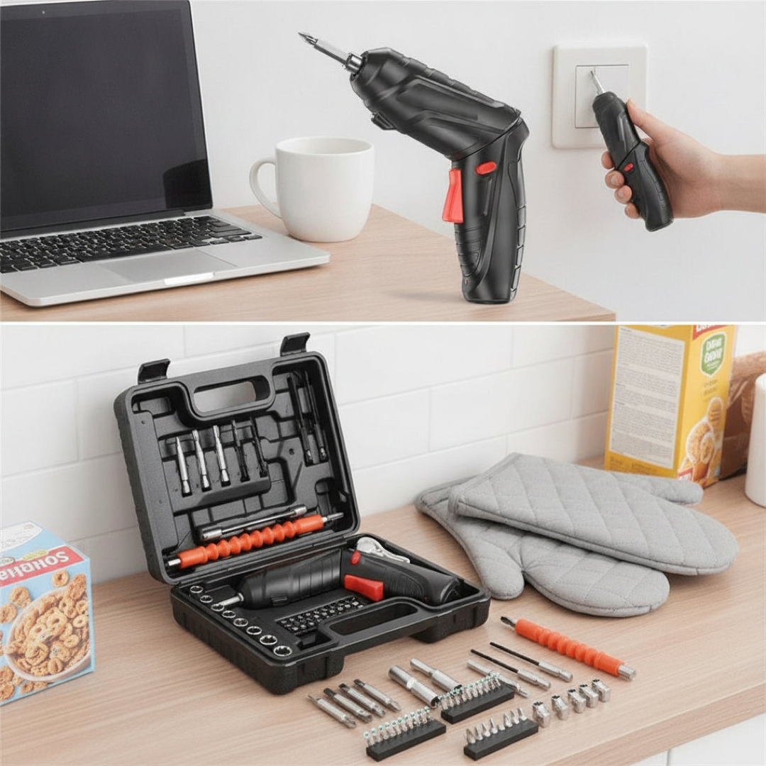 Pivot-Grip Electric Screwdriver Kit for Easy Repairs