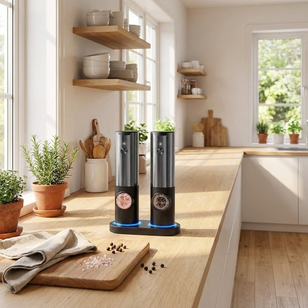 One-Touch Spice Mill Set for Effortless Seasoning