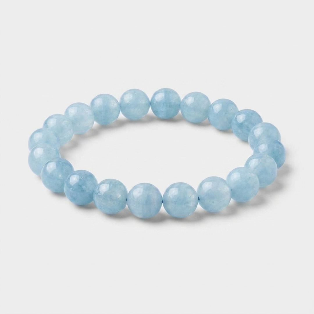 Aquamarine Bead Bracelet for Effortless Calm