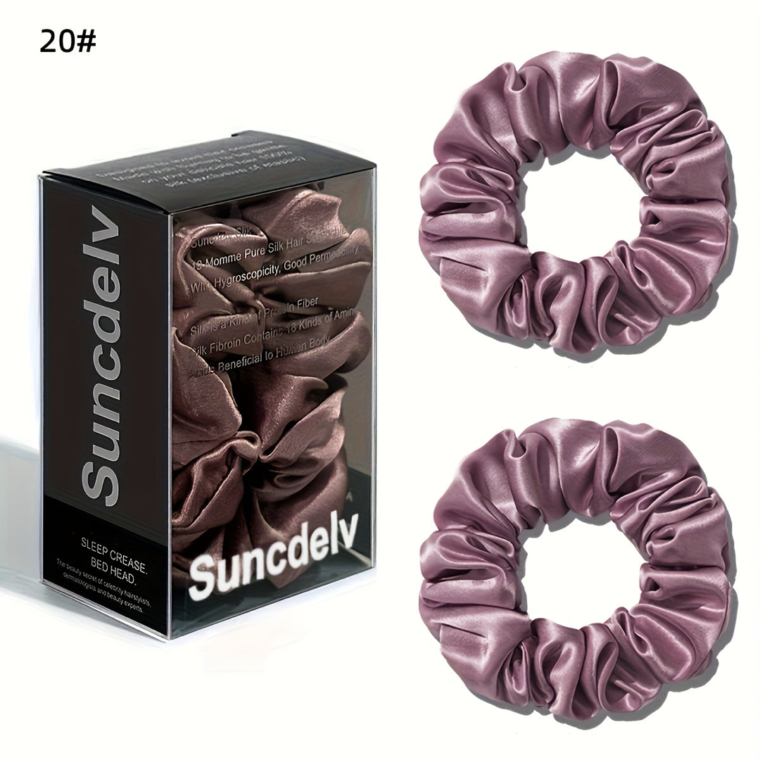 Pure Silk Scrunchie Pair for Crease-Free Hold