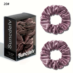 Pure Silk Scrunchie Pair for Crease-Free Hold