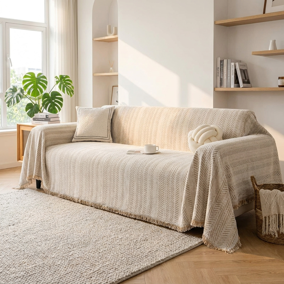 Textured Chenille Sofa Cover – Everyday Protection