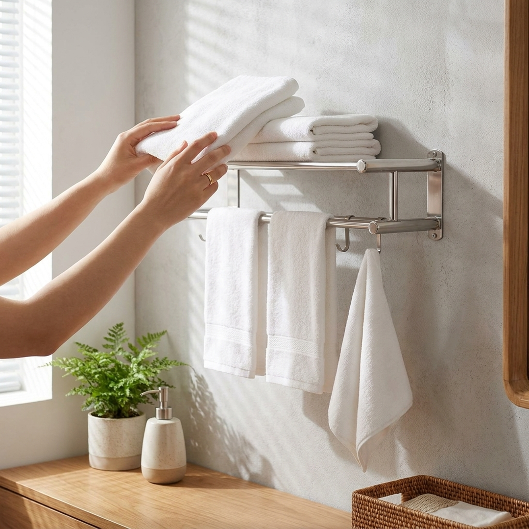 Stainless Steel Towel Rack for Tidy Bathrooms