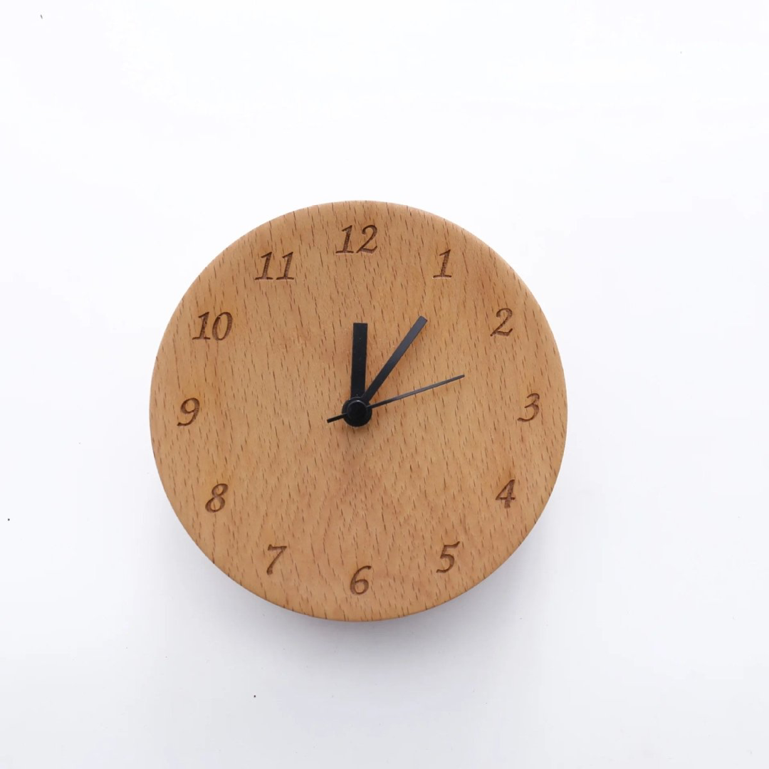 Beechwood Bedside Clock for Tick-Free Sleep