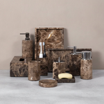 Dark Marble Vanity Set for Clutter-Free Countertops