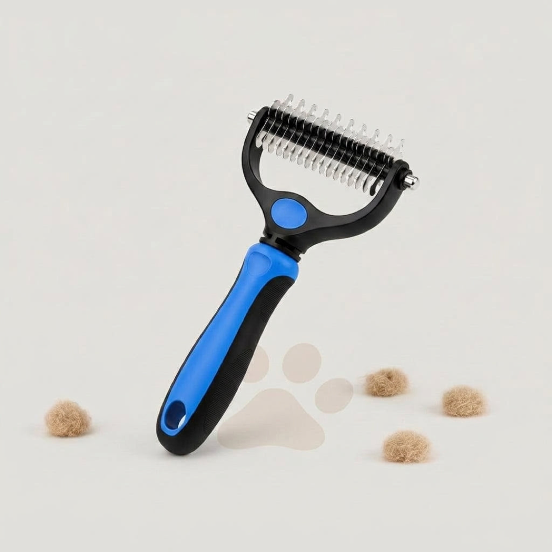 Dual-Sided Pet Rake for Less Shedding