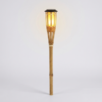 Bamboo Solar Torch for Warm Outdoor Glow
