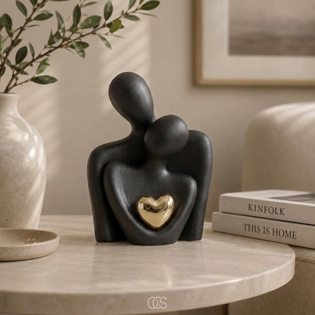 Ceramic Couple Figurine for Refined Spaces