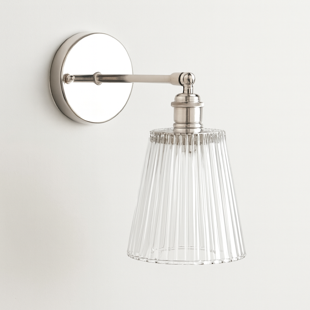 Ribbed Glass Wall Light for a Soft Glow