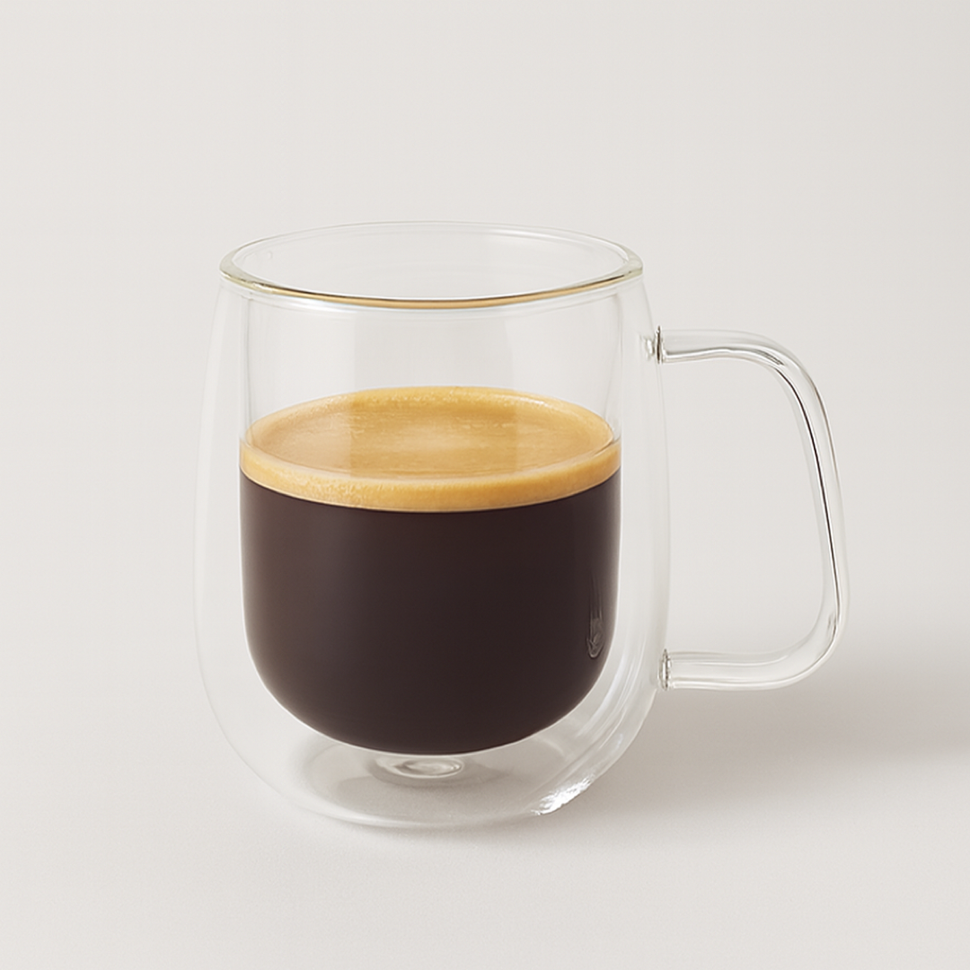 Insulated Glass Mug – Lasting Warmth, Easy Grip