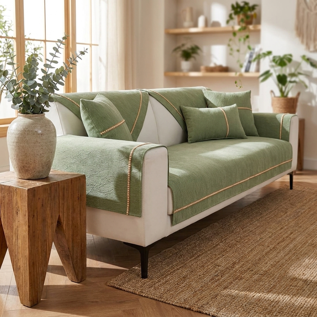 Stay-Put Sofa Cover for a Neater Living Room