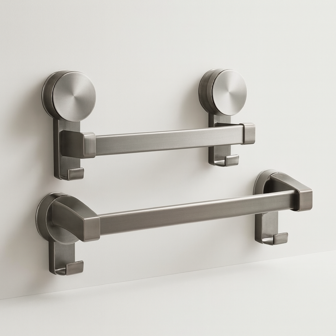 Double-Bar Towel Rack for Drill-Free Storage