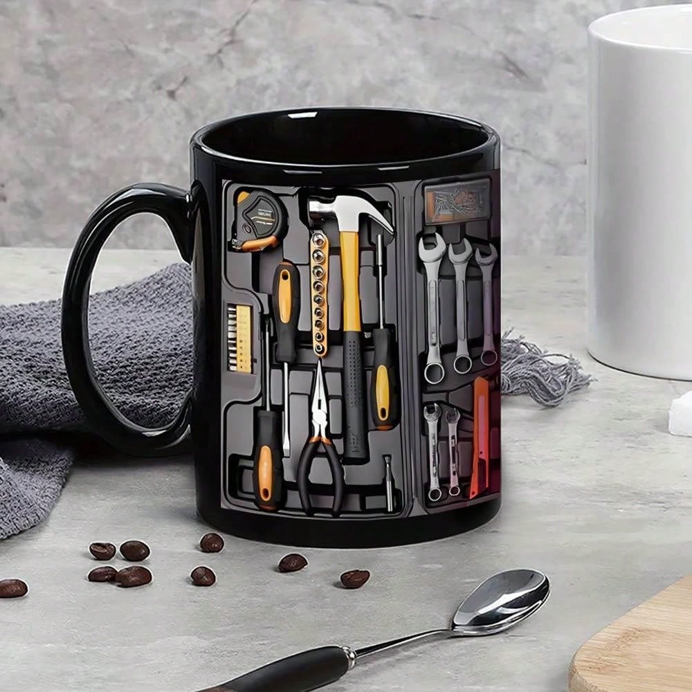 Tool-Themed Coffee Mug For Daily Brew Comfort
