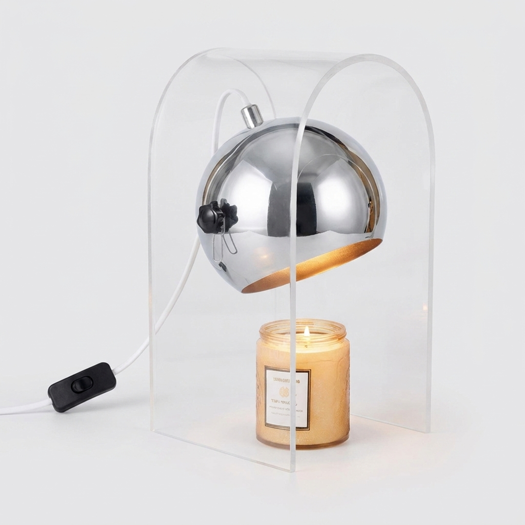 Frosted Glass Candle Warmer – Smoke-Free Scent