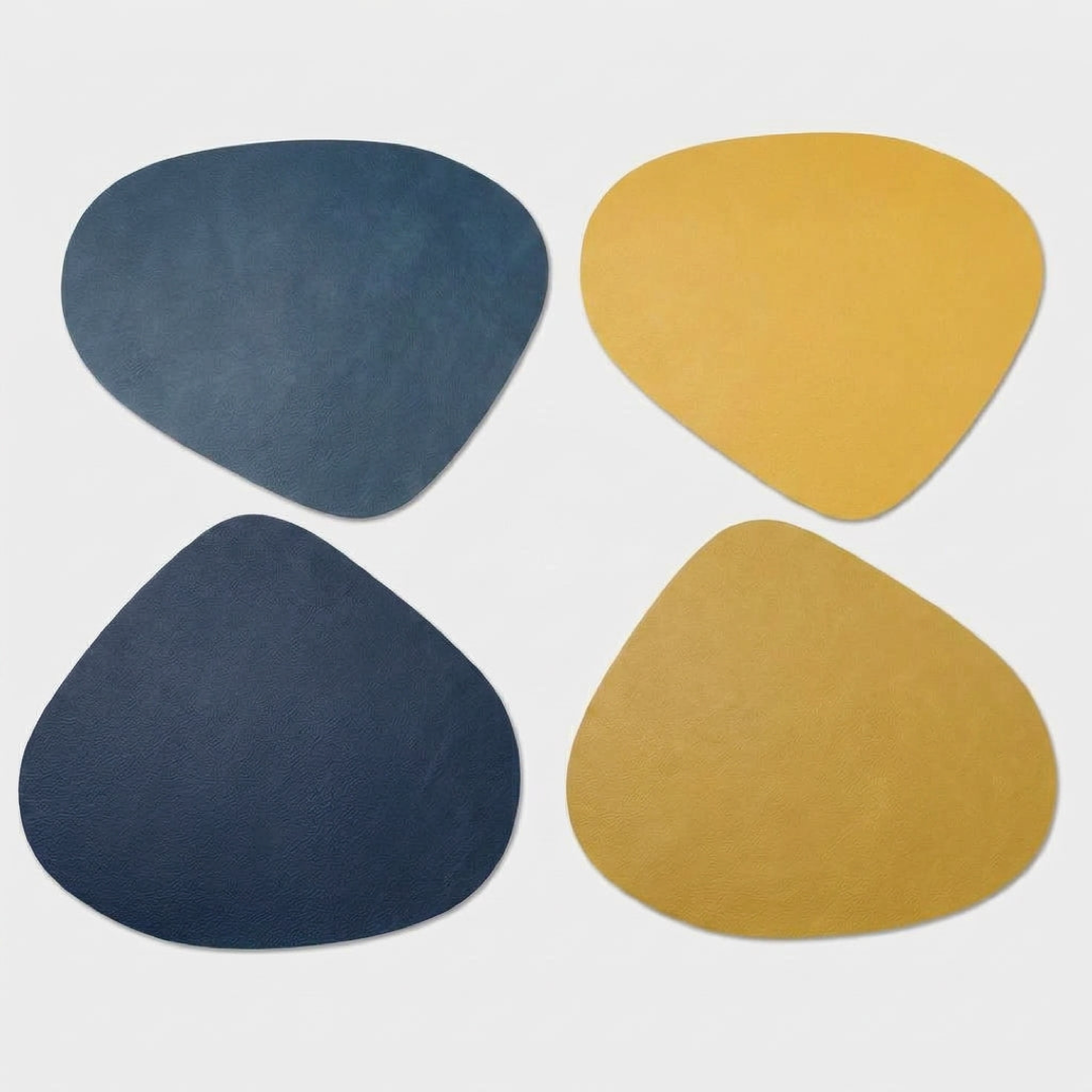 Teardrop Faux Leather Placemat for Easy Cleanup