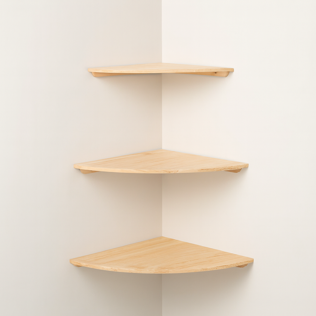 Solid Pine Corner Shelf for Space-Saving Storage