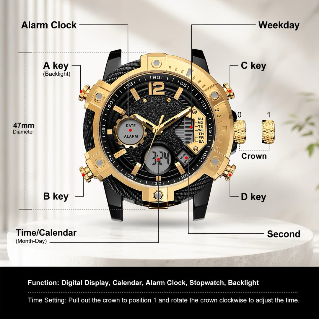 Analog-Digital Sports Watch for Everyday Reliability