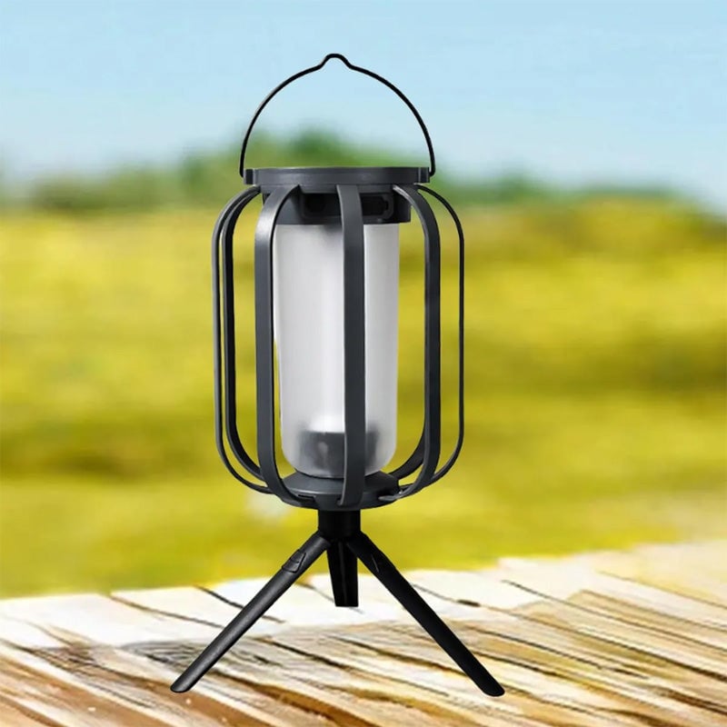 Dual-Flame Solar Lantern For Effortless Outdoor Glow