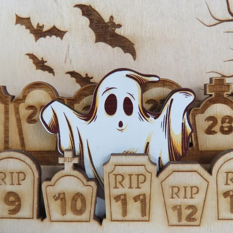 Wooden Halloween Countdown Calendar for Festive Fun