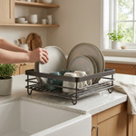 Collapsible Steel Dish Rack Clears Counter Space