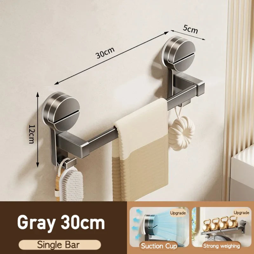 Double-Bar Towel Rack for Drill-Free Storage