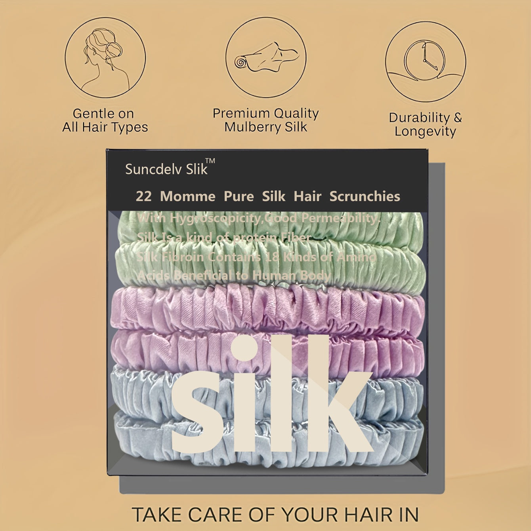 Mulberry Silk Scrunchie Set for Creaseless Hold