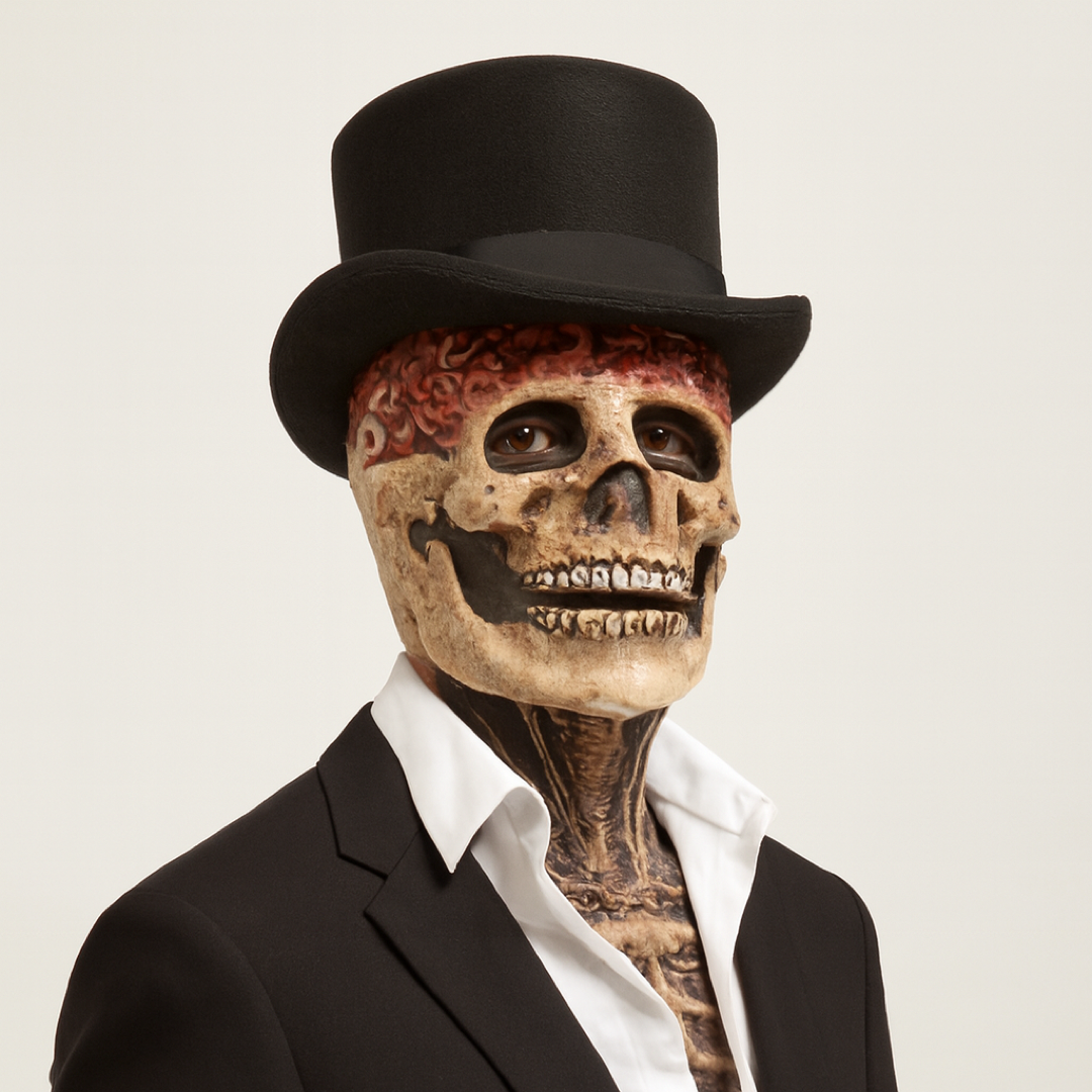 Exposed Brain Skull Mask for Instant Horror