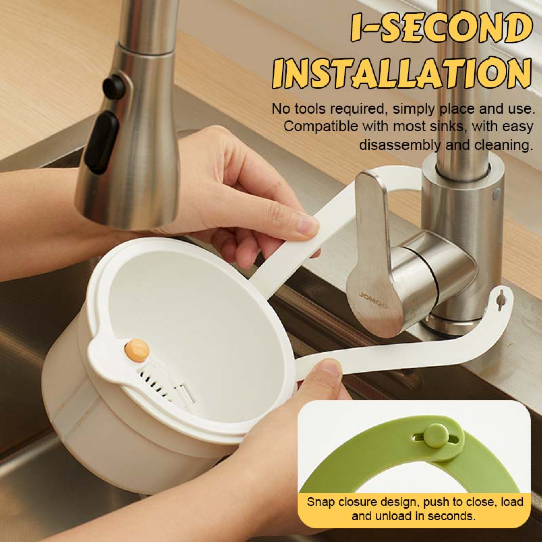 Sink-Edge Scrap Basket for Easier Cleanup
