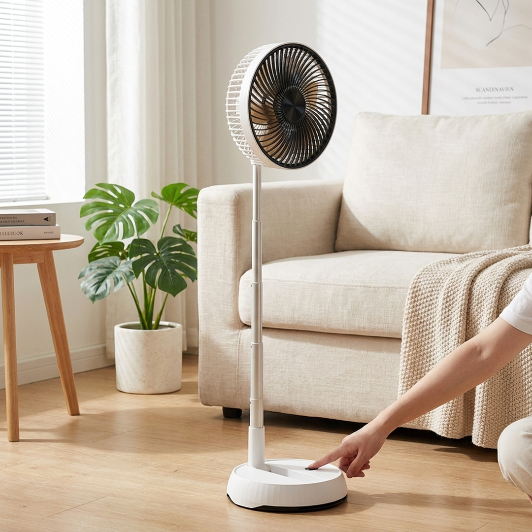 Rechargeable Fan – Compact to Full-Height Cooling