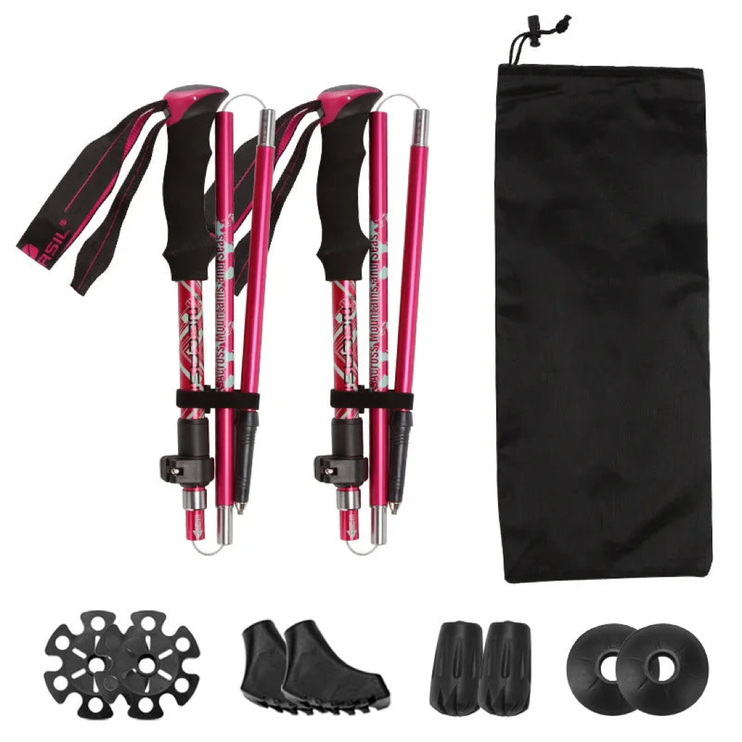 Folding Trekking Pole Pair for Stable Strides