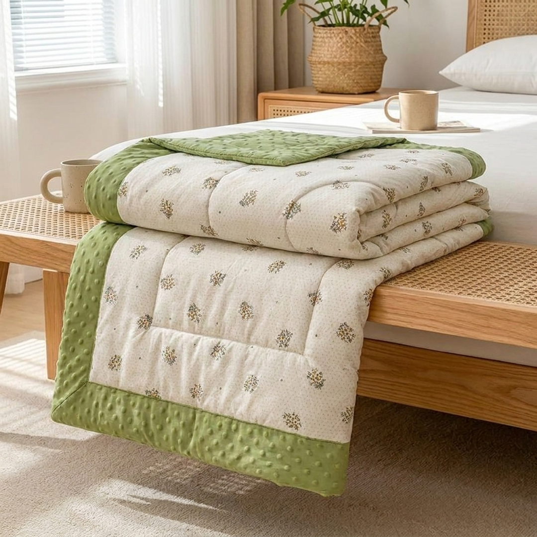 Botanical Summer Quilt for Cool, Airy Sleep