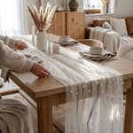 Pearl Chiffon Table Runner for Effortless Elegance