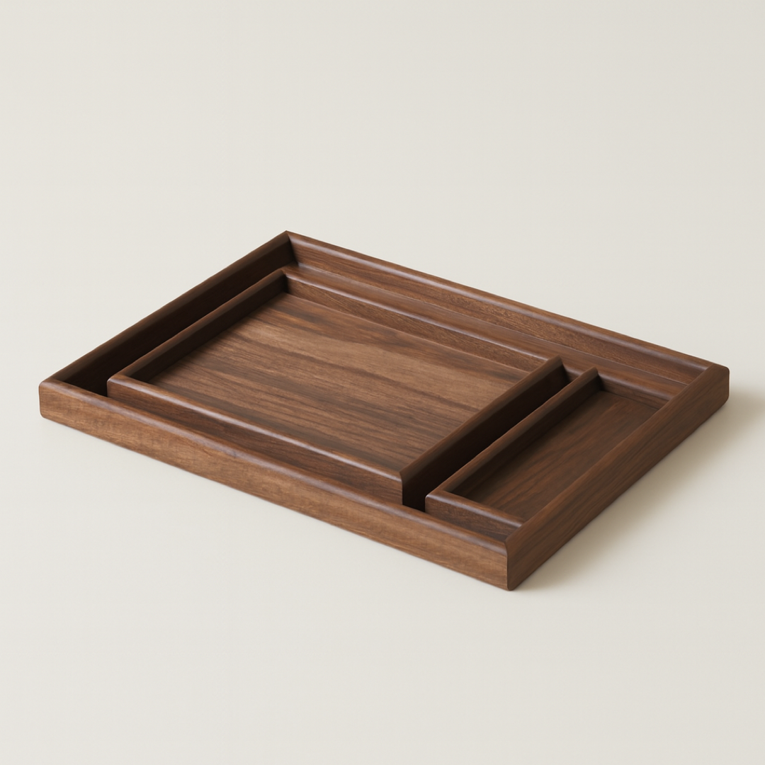 Hardwood Carry Tray for Spill-Free Serving