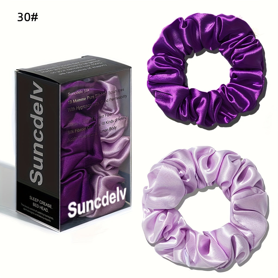Pure Silk Scrunchie Pair for Crease-Free Hold