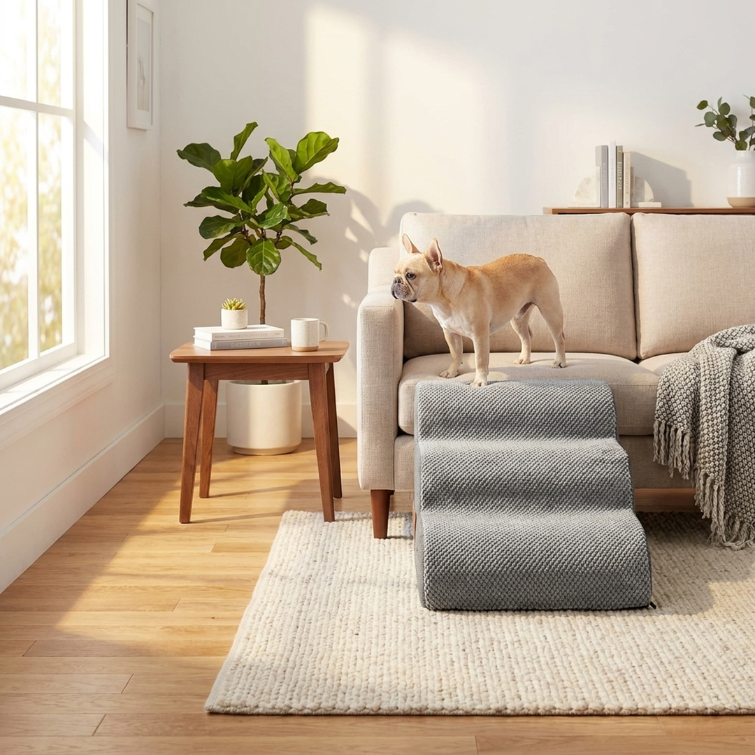 Supportive Pet Steps for Easier Furniture Access