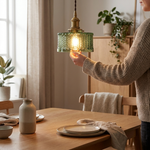 Sculpted Glass Pendant Light for Calming Glow