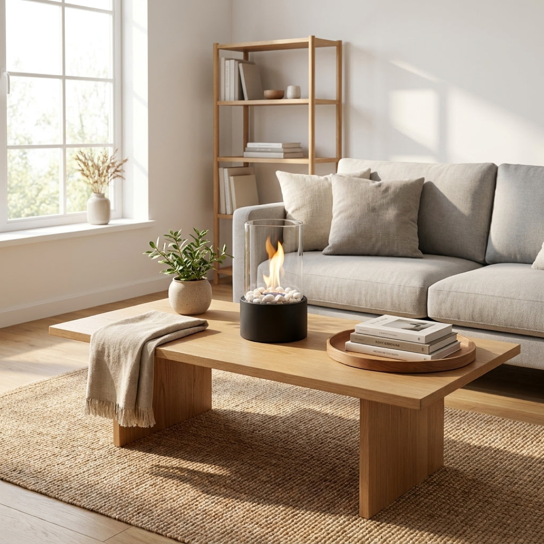 Portable Tabletop Fireplace for Smoke-Free Ambiance
