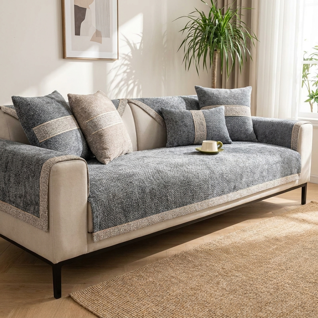Stay-Put Sofa Cover for a Neater Living Room
